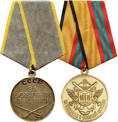 Медали: «За боевые заслуги», «За отличие в военной службе 2 степени»